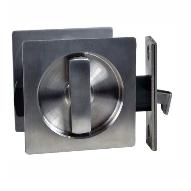 Nidus Sliding Cavity Door Square Backplate Privacy Set Include End Pull Stainless Steel SCD-PRI-SQ-SS - The Blue Space