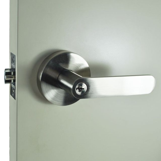 Outside Nidus Spring Entrance Key In Lever Set Brushed Nickel P-S-ENT-BN-V - The Blue Space