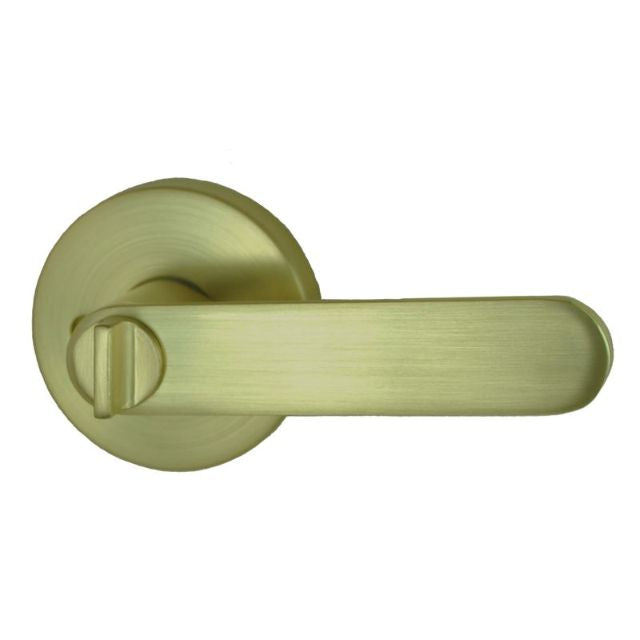Nidus Spring Privacy Lever Set With Latch Satin Brass P-S-PRI-SB-V - The Blue Space