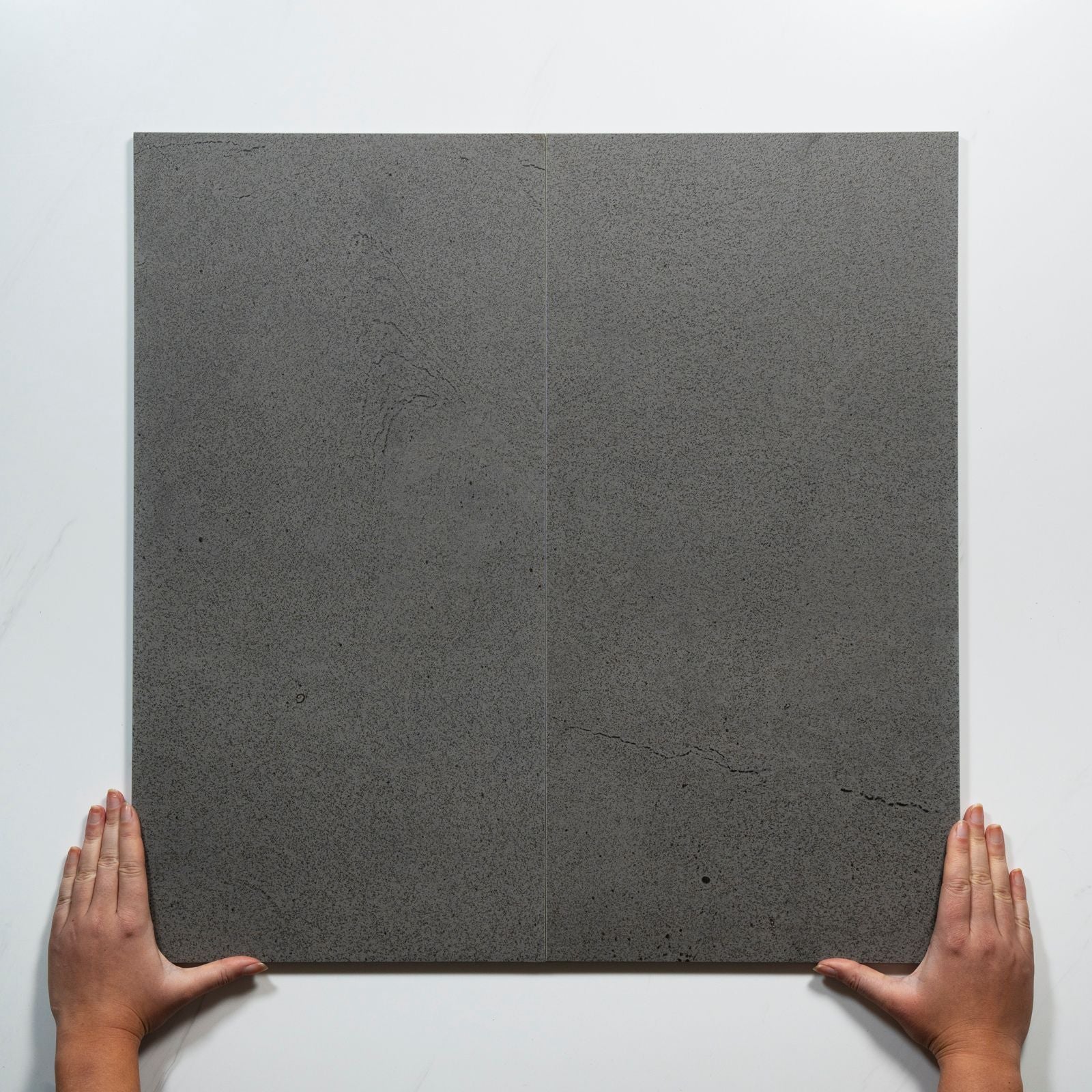 Pattern Lay With Hand Nuvira Dark Grey Matte Porcelain Tile 300 x 600mm PBLTG1 - The Blue Space