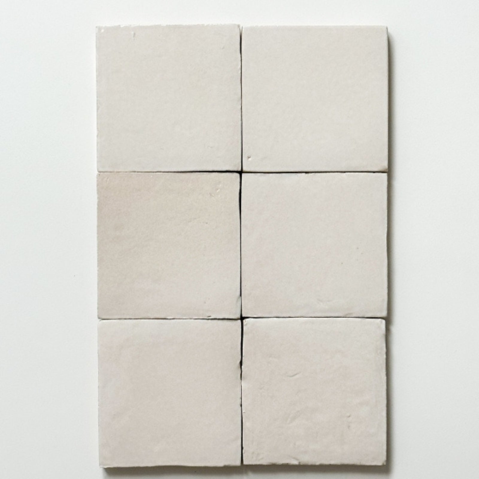 Pattern no Hand Off-White Evelyn Handmade Zellige Gloss 100 x 100 x 12mm SANDZELLIGE100 - The Blue Space