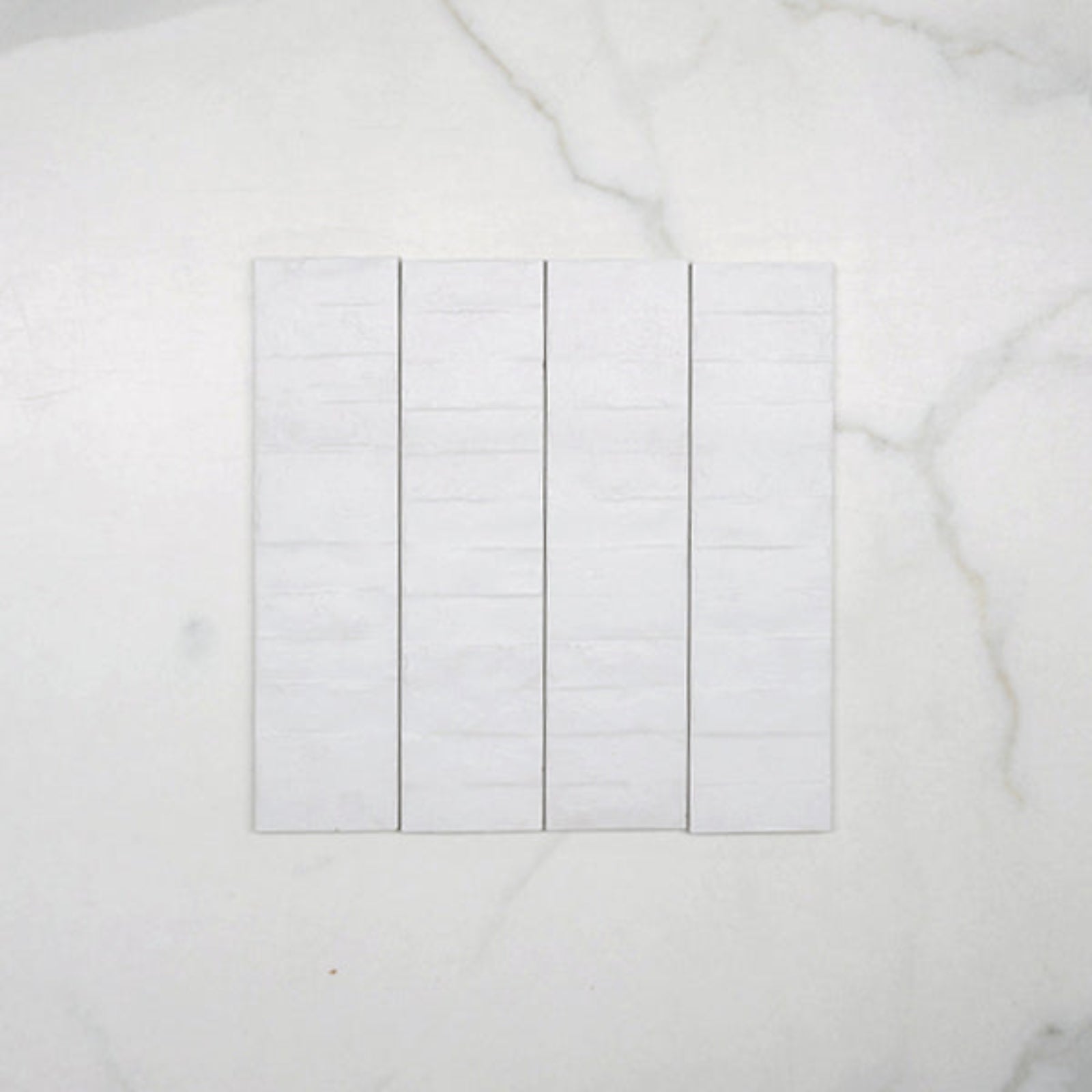 No Hand Off White Olivia Feature Subway Matte 75 x 300mm Porcelain - The Blue Space