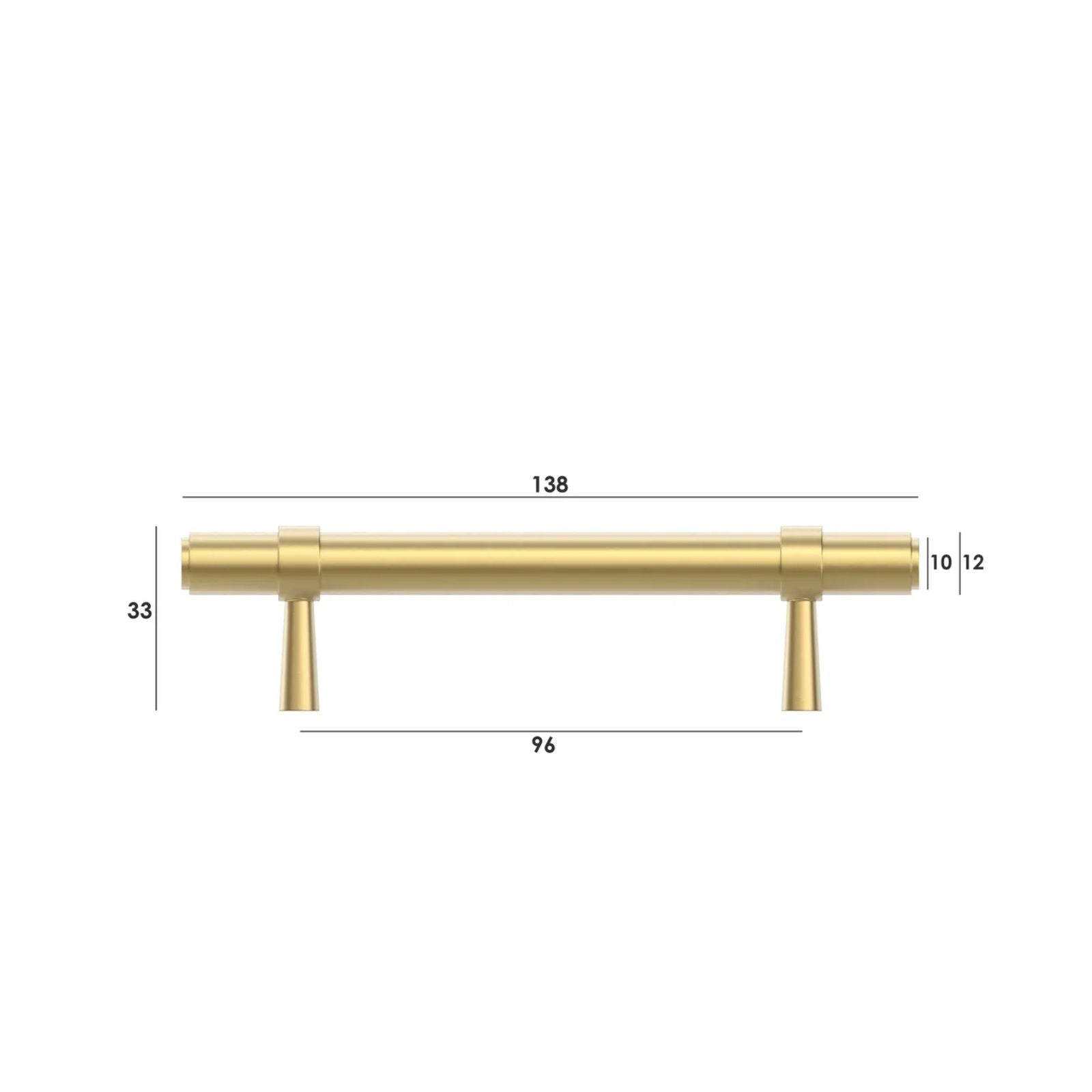 Details Otti Astor Pull Handle 138mm Brushed Brass ASHDL96-BB - The Blue Space