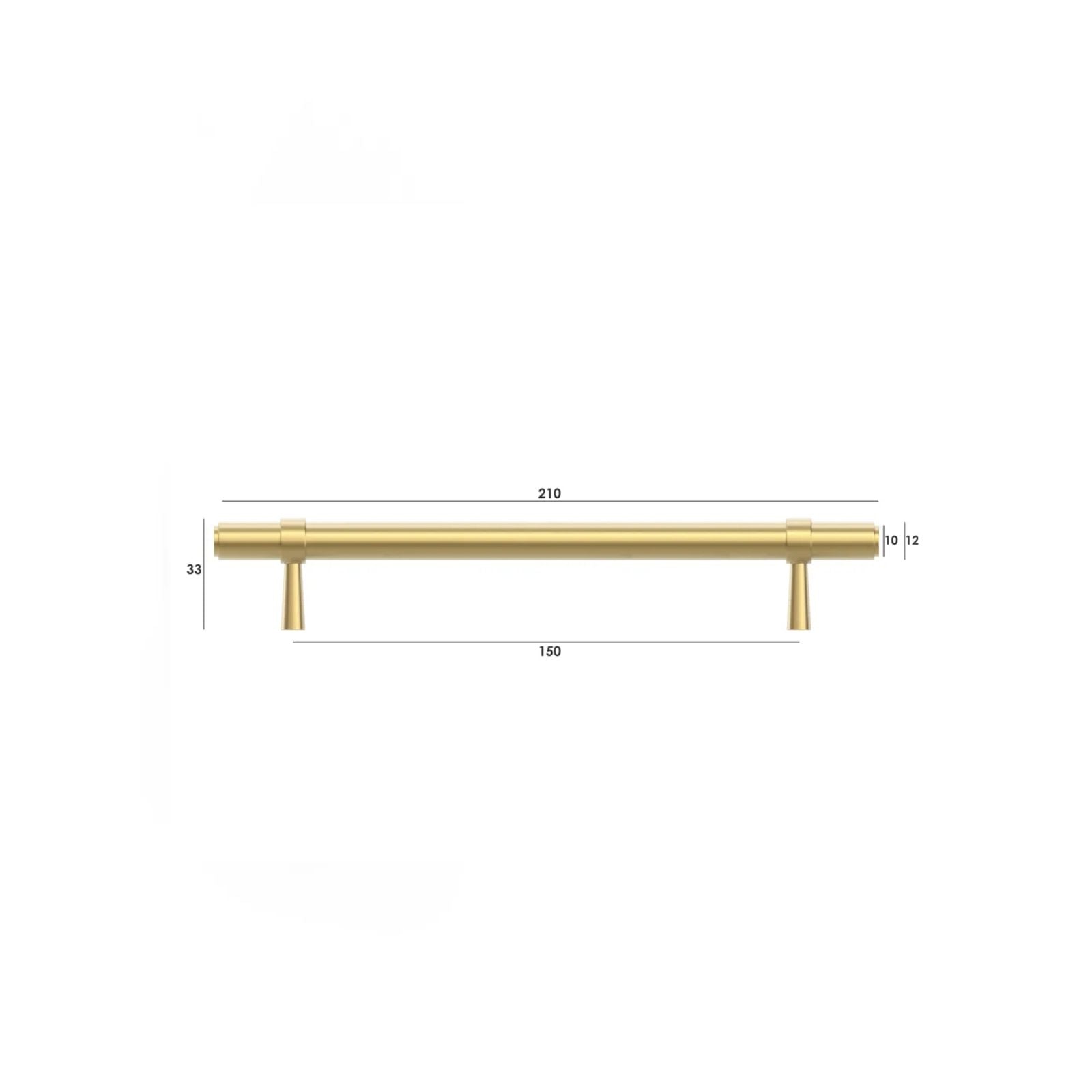 Details Otti Astor Pull Handle 210mm Brushed Brass ASHDL160-BB - The Blue Space