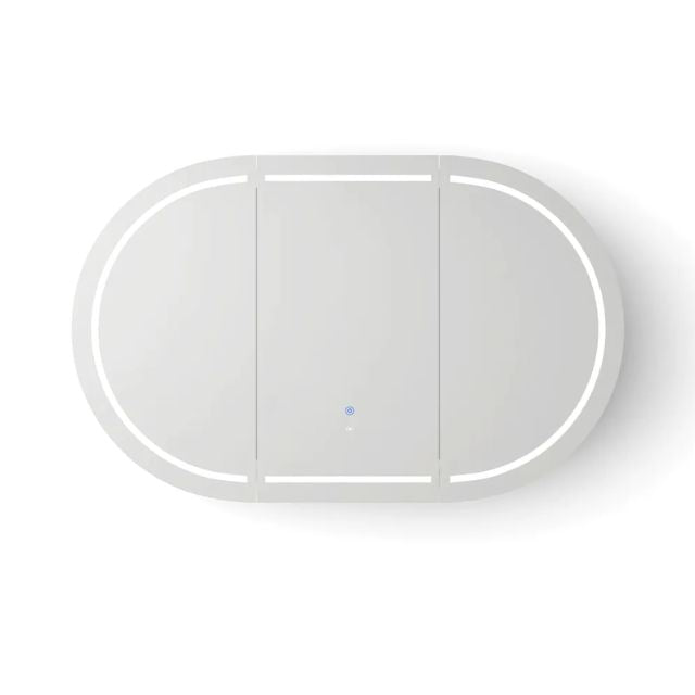 Otti Bondi 1200 LED Shaving Cabinet Natural Oak Front with 6000K Colour Temperature LED-BOSV1275N-VP | The Blue Space