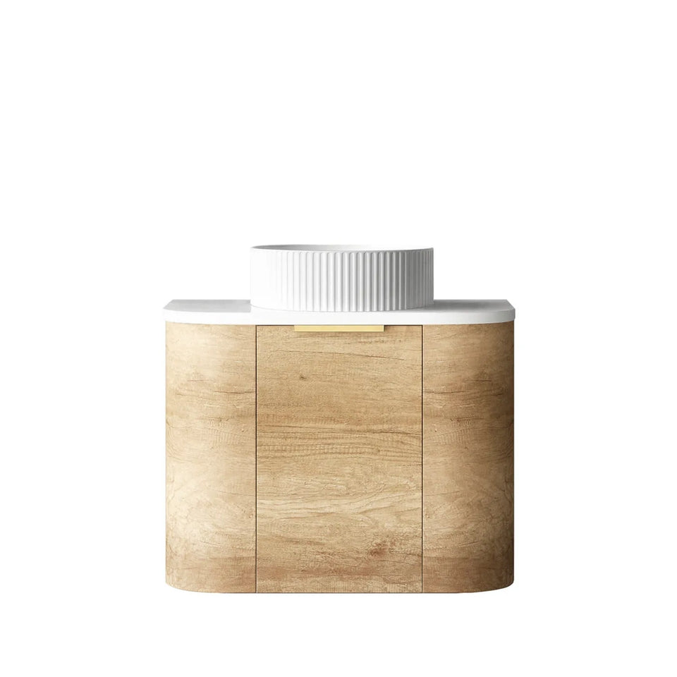 Otti Bondi Wall Hung Curve Vanity - Natural Oak
