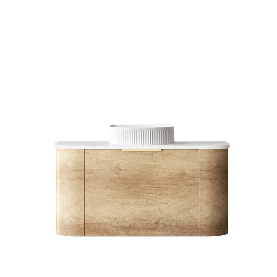 Otti Bondi Wall Hung Curve Vanity - Natural Oak