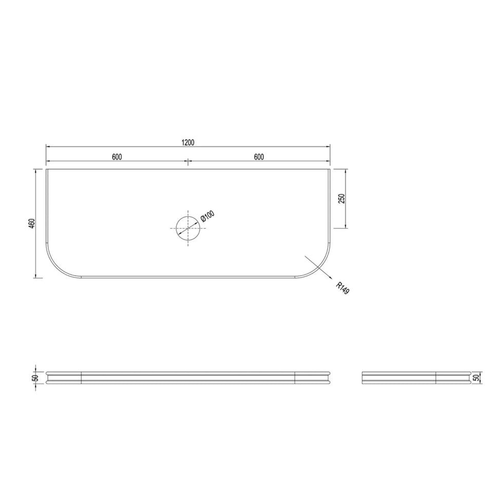 Otti Bondi Wall Hung Curve Vanity - Natural Oak