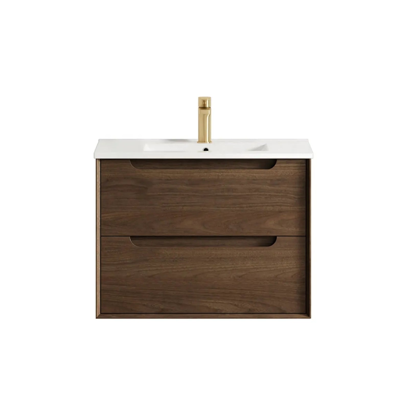 Otti Byron Sable Walnut Wall Hung Vanity with Ceramic Top BY750SWCT - The Blue Space