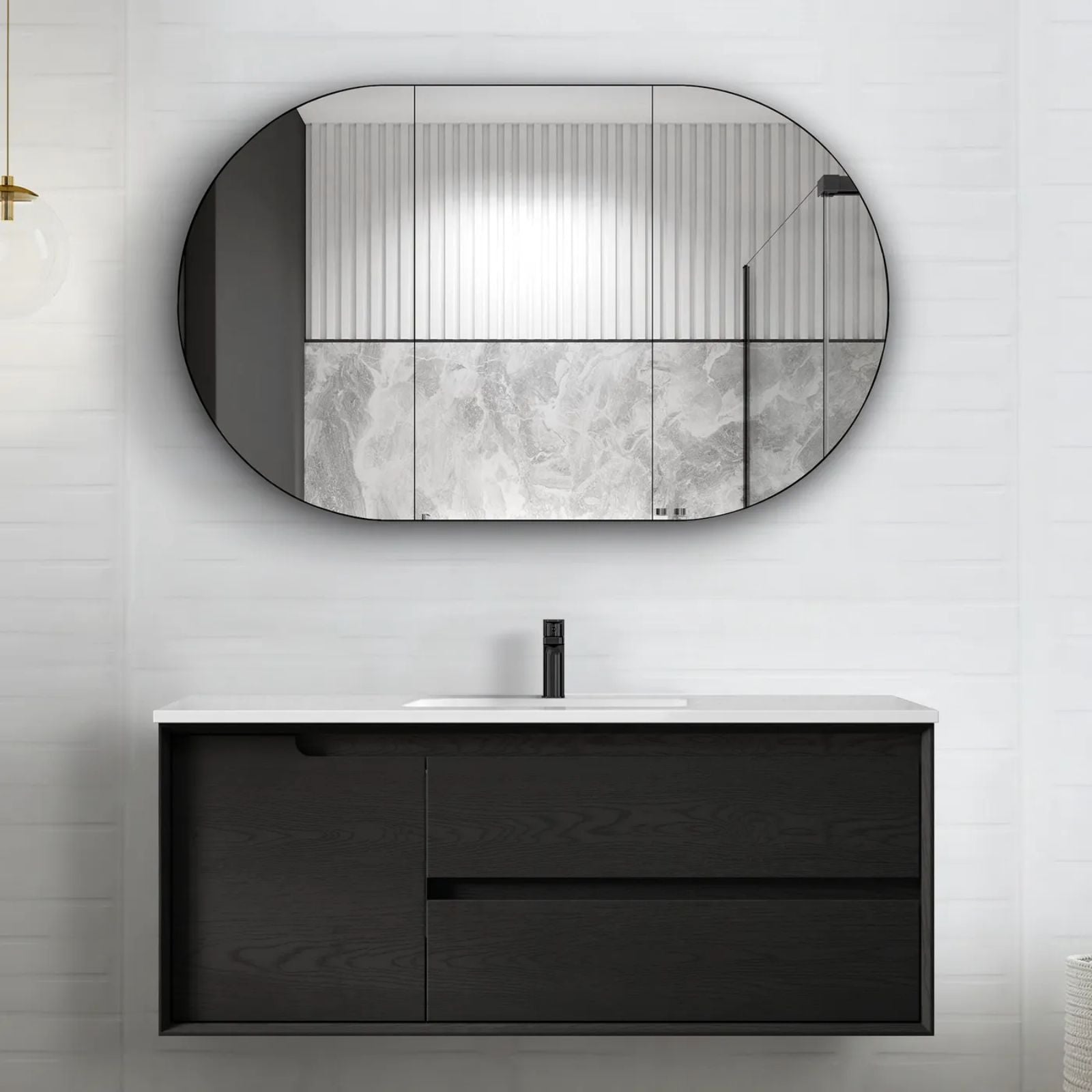 Otti Byron Wall Hung Vanity With Slimline Top BY1200BCT-KIT - The Blue Space