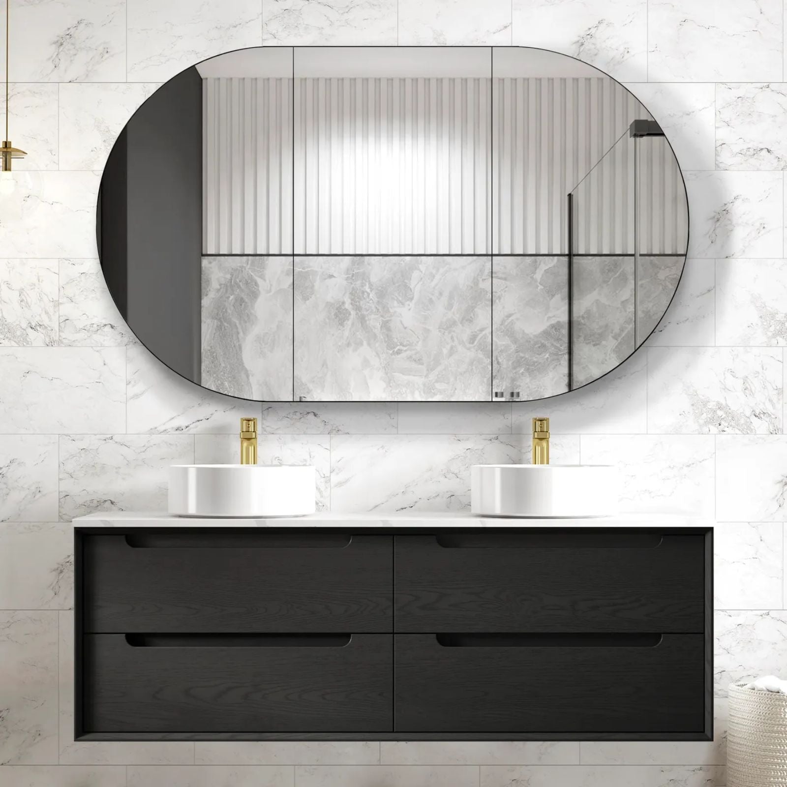 Otti Byron Wall Hung Vanity With Slimline Top BY1500BCT-KIT - The Blue Space