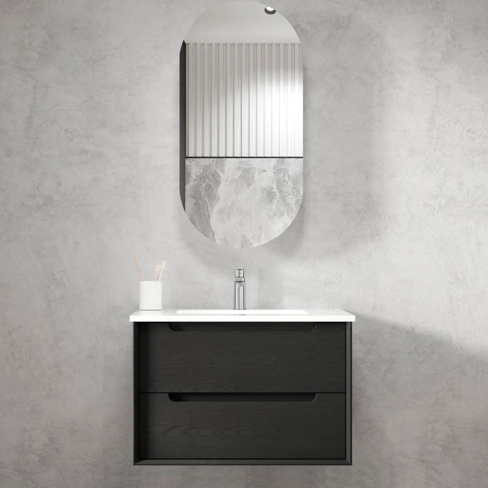 Otti Byron Wall Hung Vanity With Slimline Top BY750BCT-KIT - The Blue Space