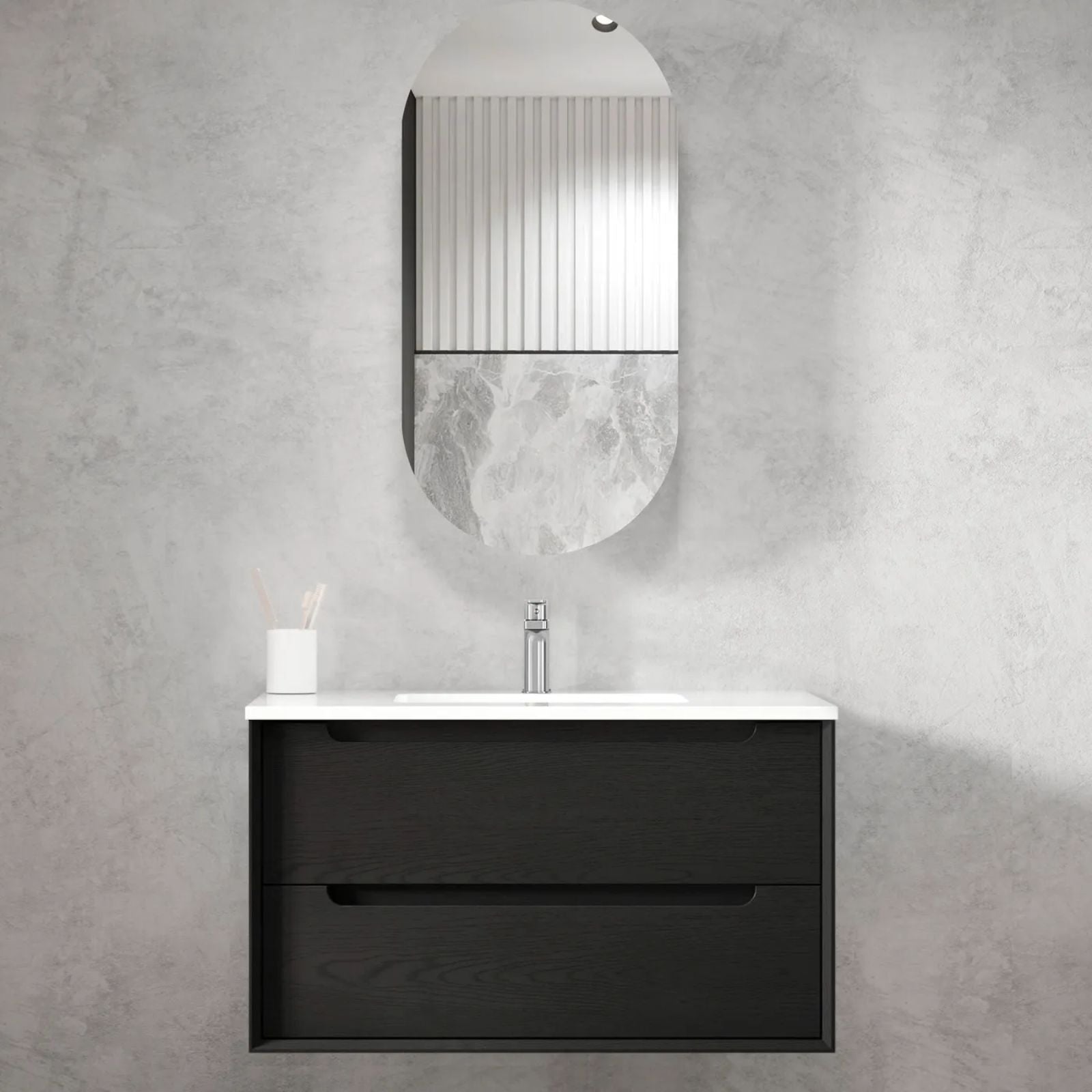 Otti Byron Wall Hung Vanity With Slimline Top BY900BCT-KIT - The Blue Space