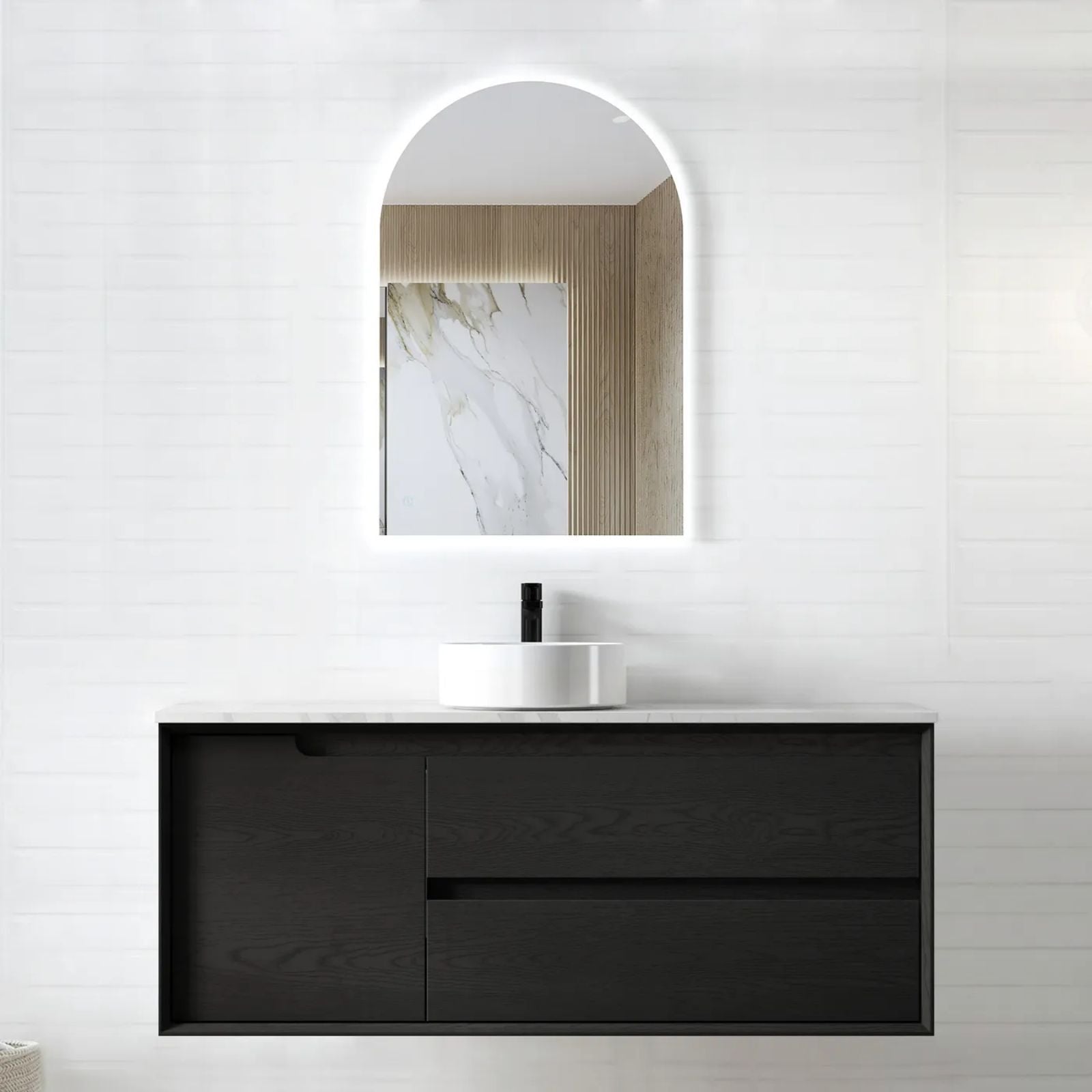 Otti Byron Wall Hung Vanity With Slimline Top BY1200BCT-KIT - The Blue Space