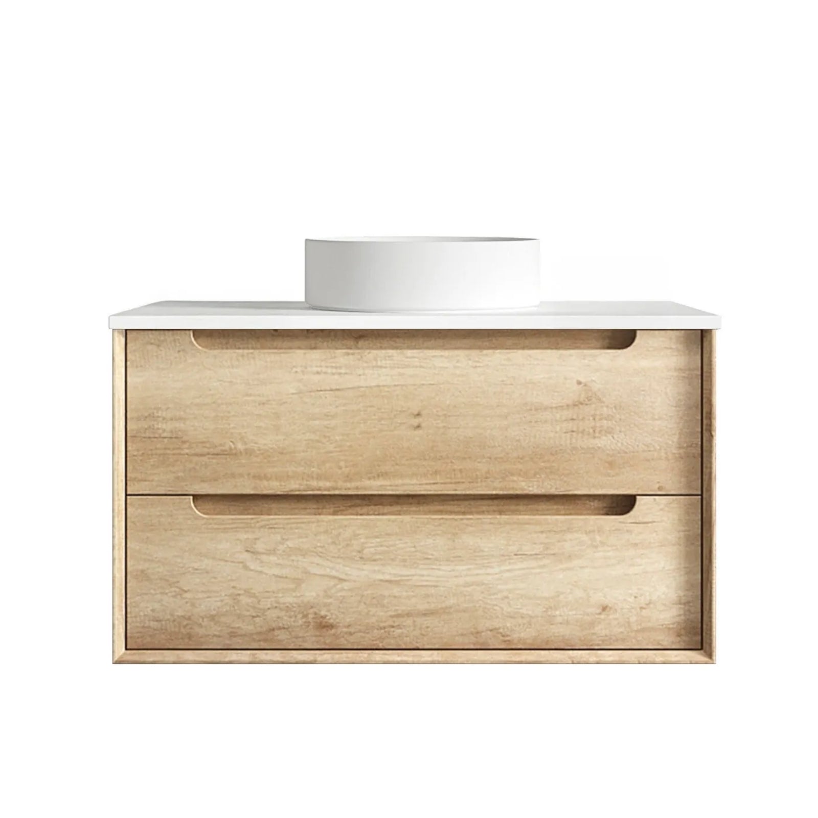 Otti Byron Wall Hung Vanity With Stone Top for Above Counter Basin BY900NSTUD-PW-KIT - The Blue Space