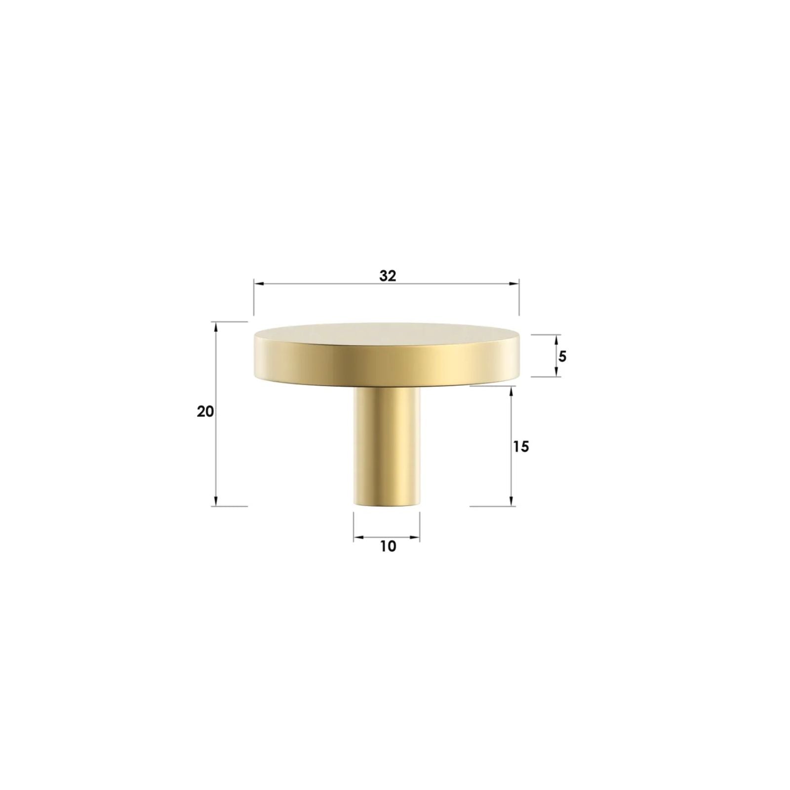 Details Otti Chloe Knob 32mm Brushed Brass CHHDL-BB - The Blue Space