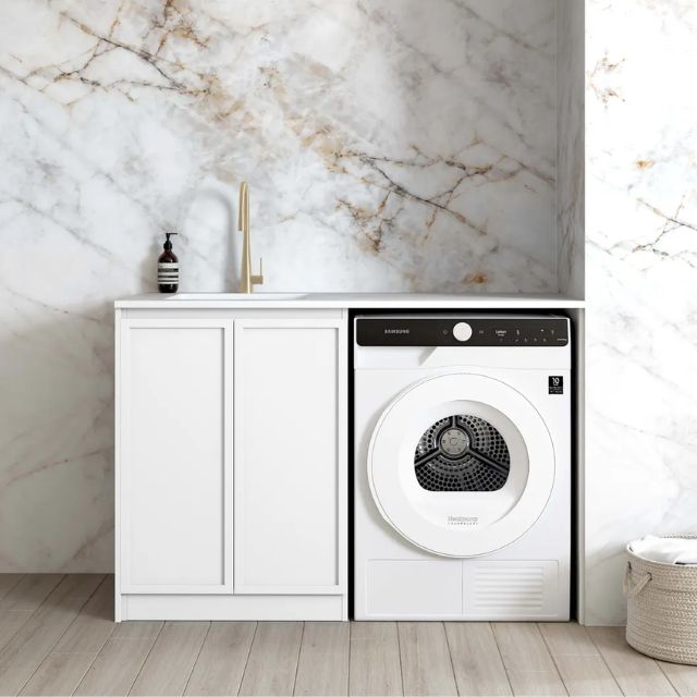 Otti Hampshire White 1300mm Laundry Cabinet Set | The Blue Space