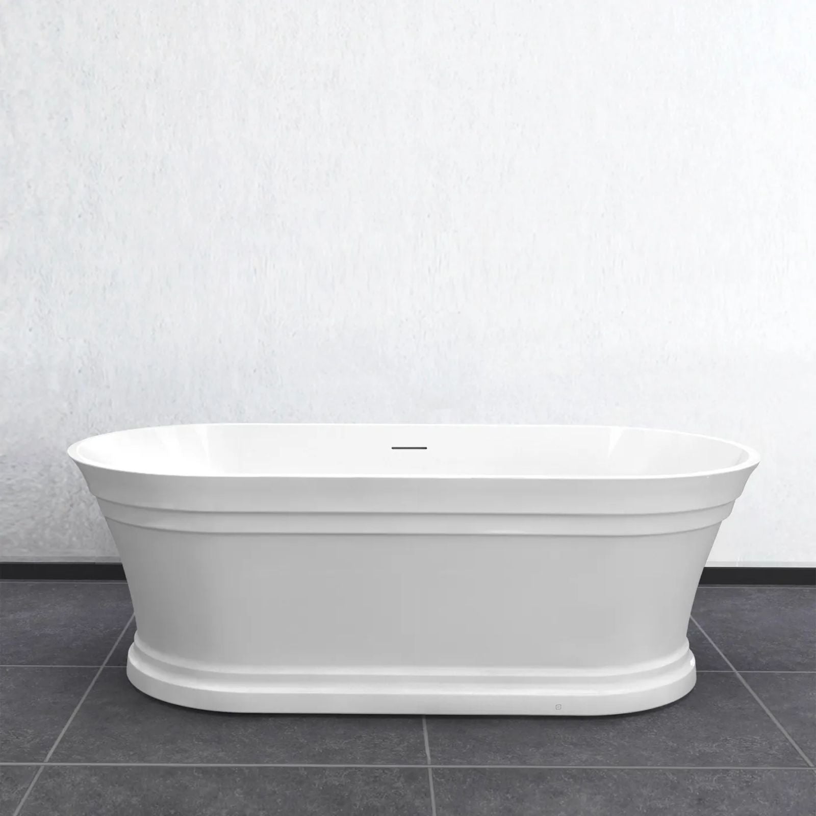 Otti Hampton 1700x800x560 Gloss White Bathtub With Overflow OCBT-1700-OF - The Blue Space