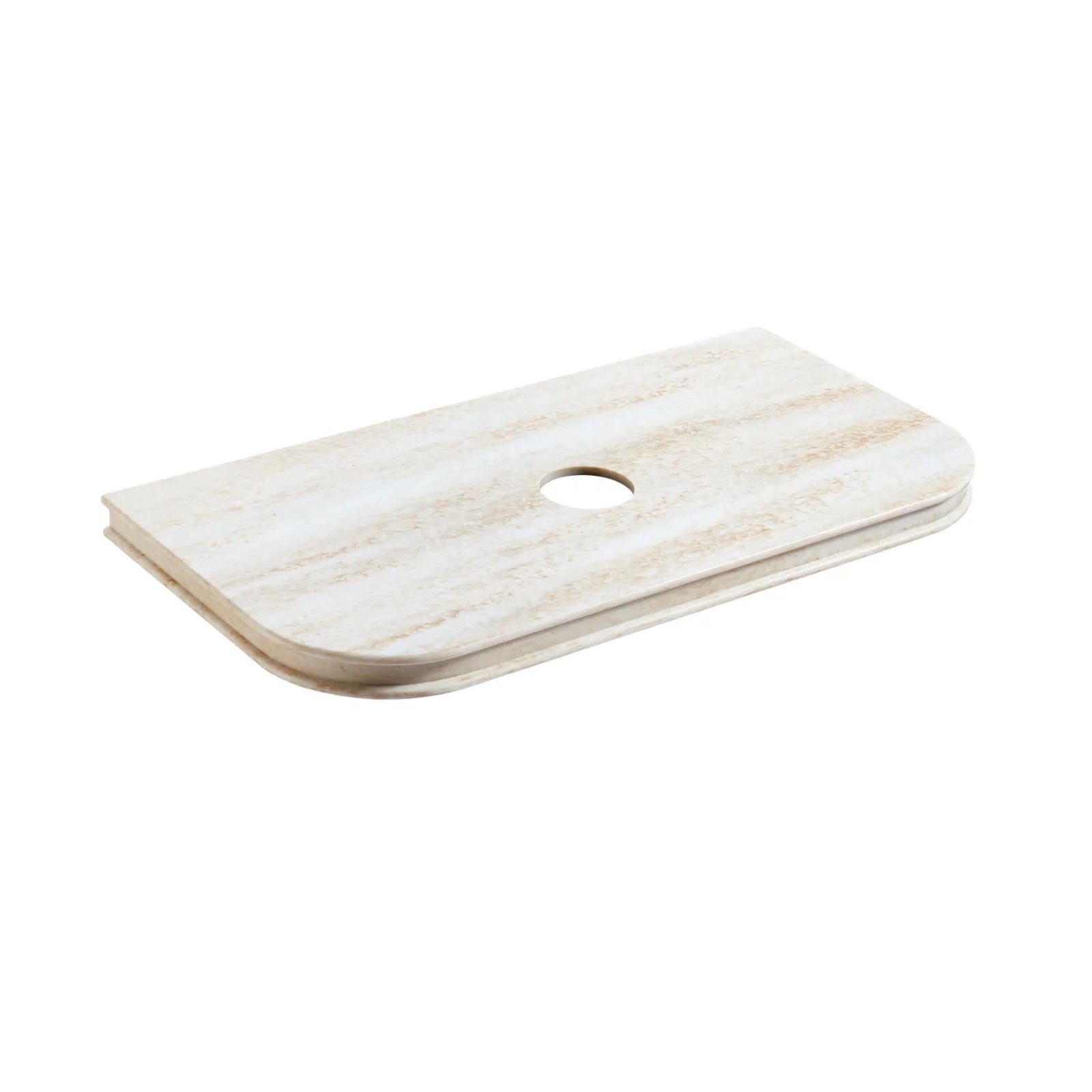 Corner Otti Havana Fluted Curved Sable Walnut Wall Hung Vanity with Stone Top HA900SWST-SD - The Blue Space