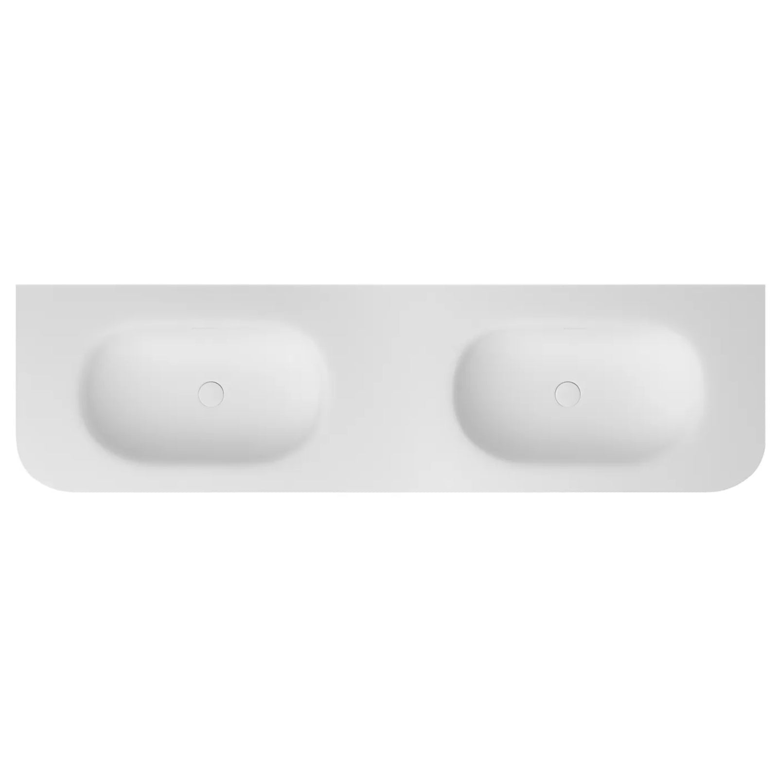 Top View Benchtop Otti Havana Fluted Curved Wall Hung Vanity with Chloe Silk Top - Woodland Oak HAW1800LMT-CS - The Blue Space