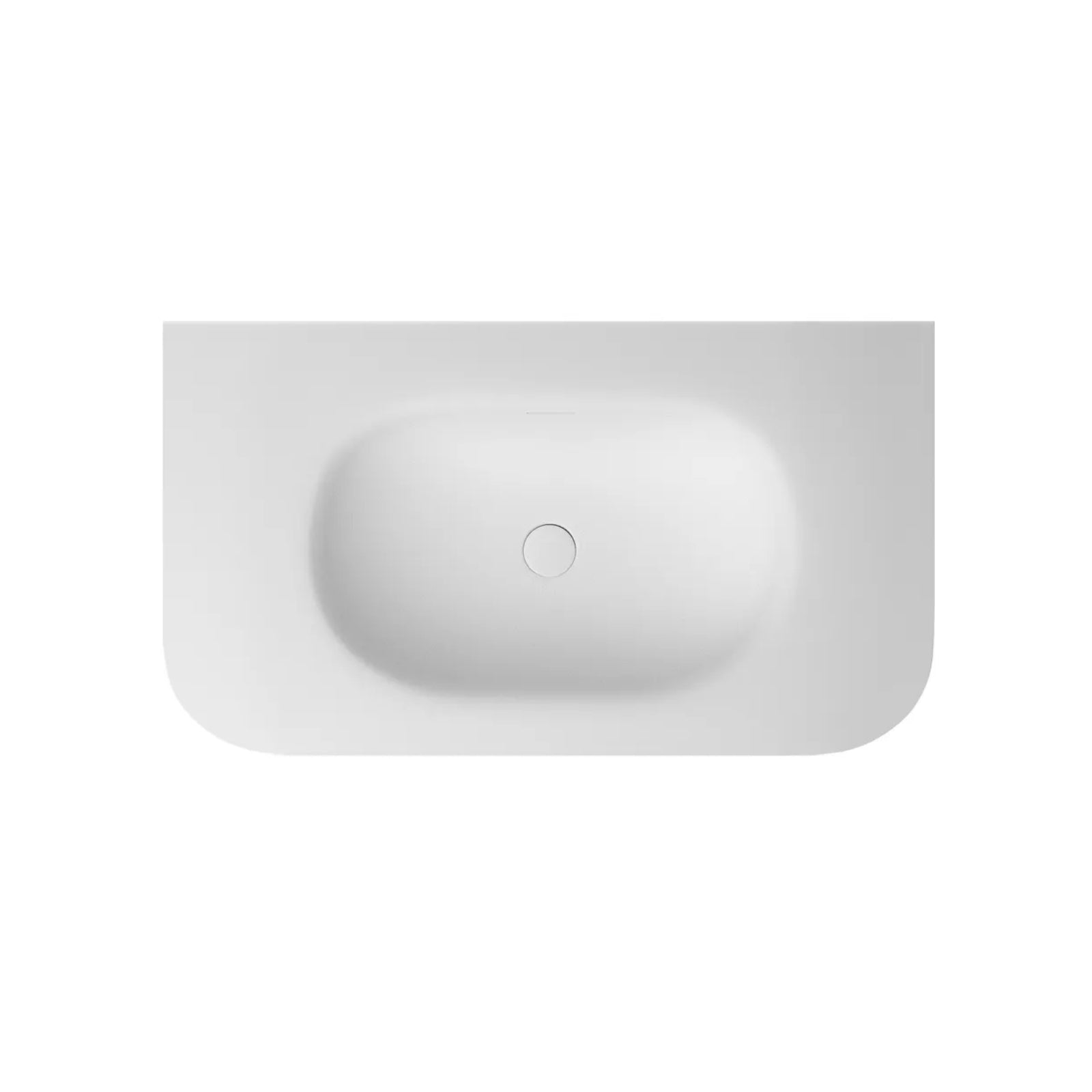 Top View Benchtop Otti Havana Fluted Curved Wall Hung Vanity with Chloe Silk Top - Woodland Oak HAW900LMT-CS - The Blue Space