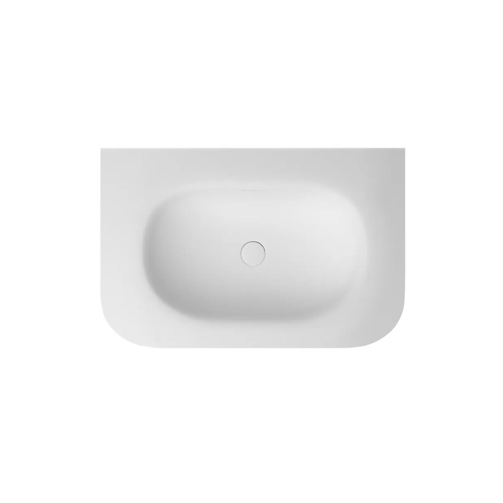 Top View Benchtop Otti Havana Fluted Curved Wall Hung Vanity with Chloe Silk Top - Woodland Oak HAW750LMT-CS - The Blue Space