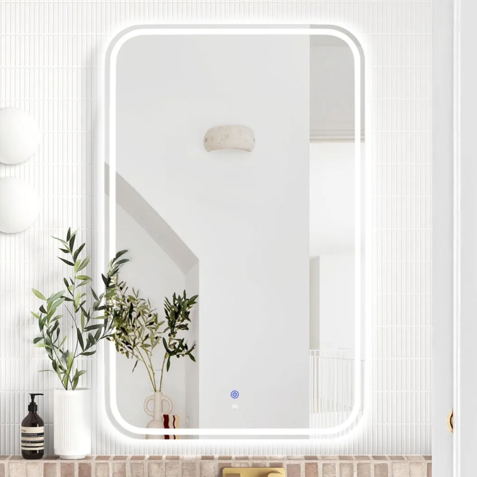 Portrait Otti LED Newport 1200mm x 750mm Frameless Tuffi Mirror LED-SQ1275 - The Blue Space