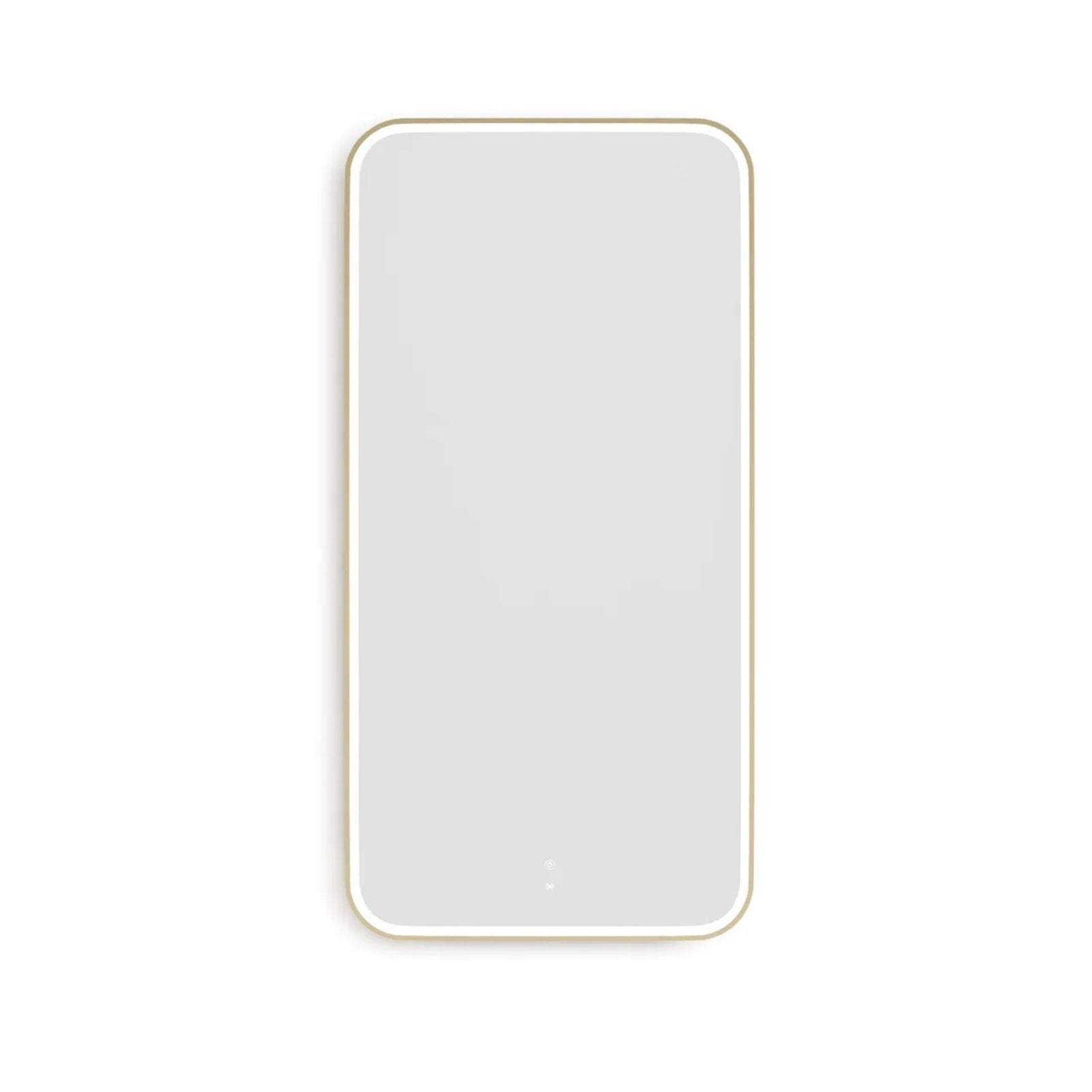 Otti LED Newport 1500mm x 750mm Metal Frame Mirror - Brushed Gold LED-SQM1575G - The Blue Space