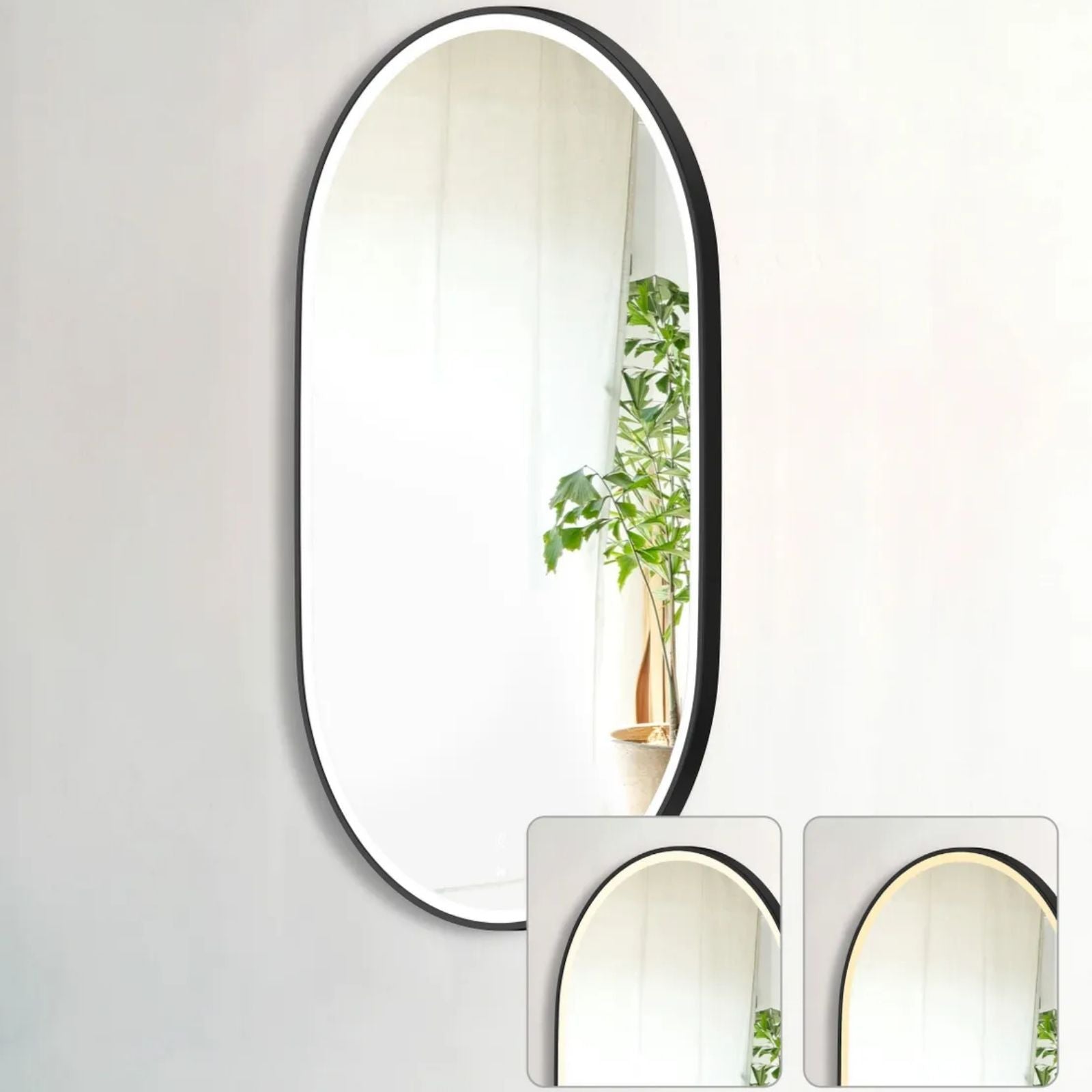 Colour Temperature Otti LED Noosa 1200mm x 750mm Metal Frame Mirror - Black LED-OVM1275B - The Blue Space