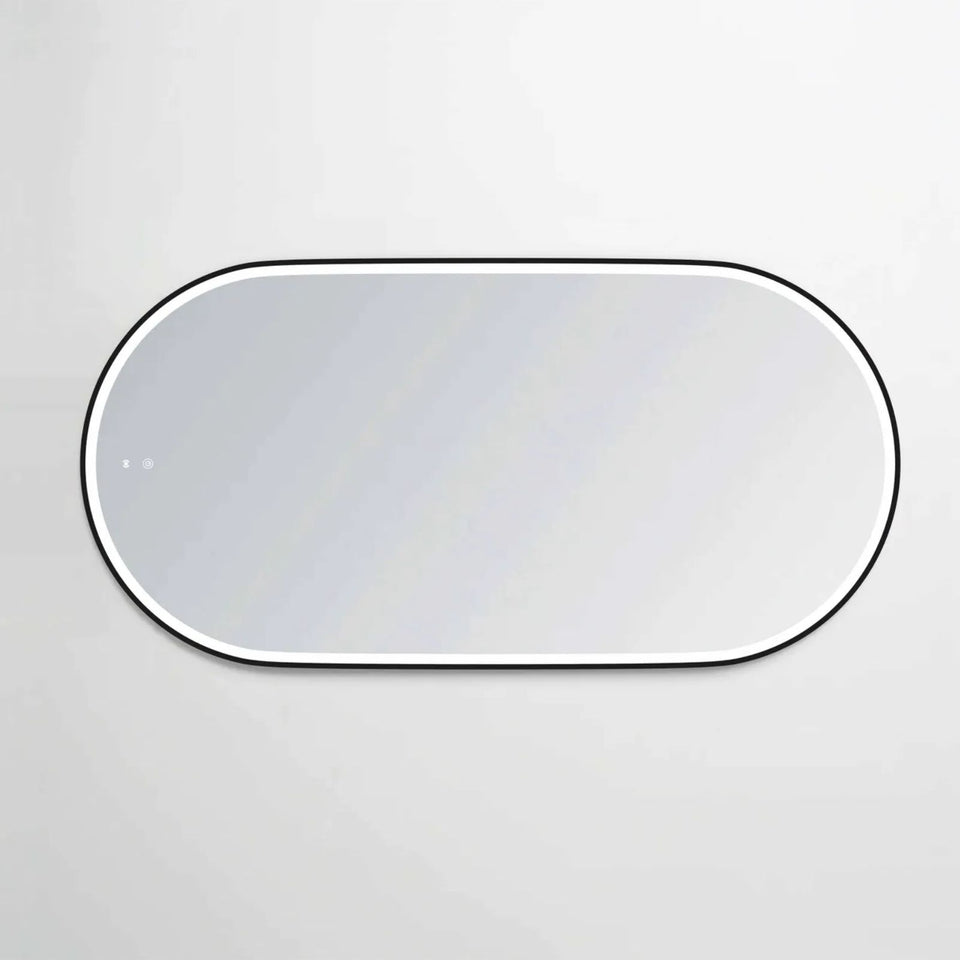 Otti LED Noosa 1500mm x 750mm Metal Frame Mirror - Black