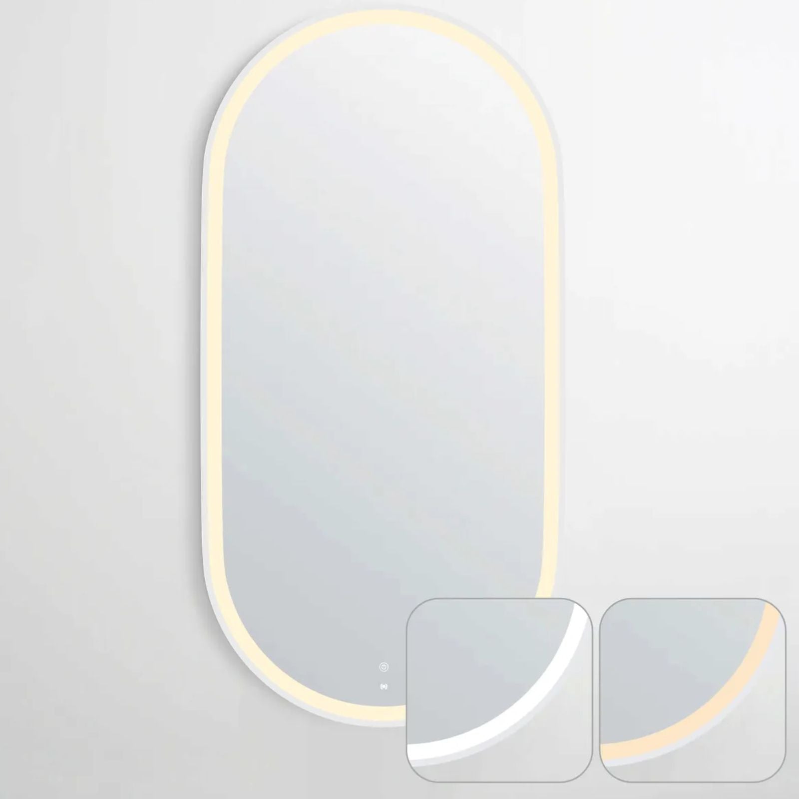 Otti LED Noosa 900mm x 450mm Metal Frame Mirror White Zoom Frame and LED Light LED-MF9045W-N | The Blue Space