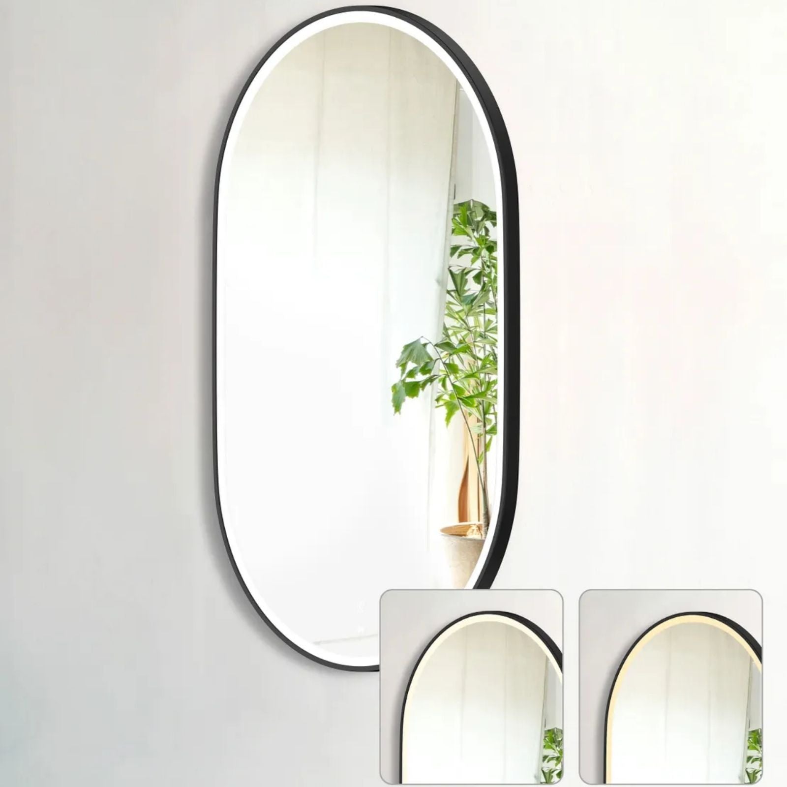 Colour Temperature Otti LED Noosa 900mm x 600mm Metal Frame Tuffi Mirror - Black LED-OVM9060B - The Blue Space
