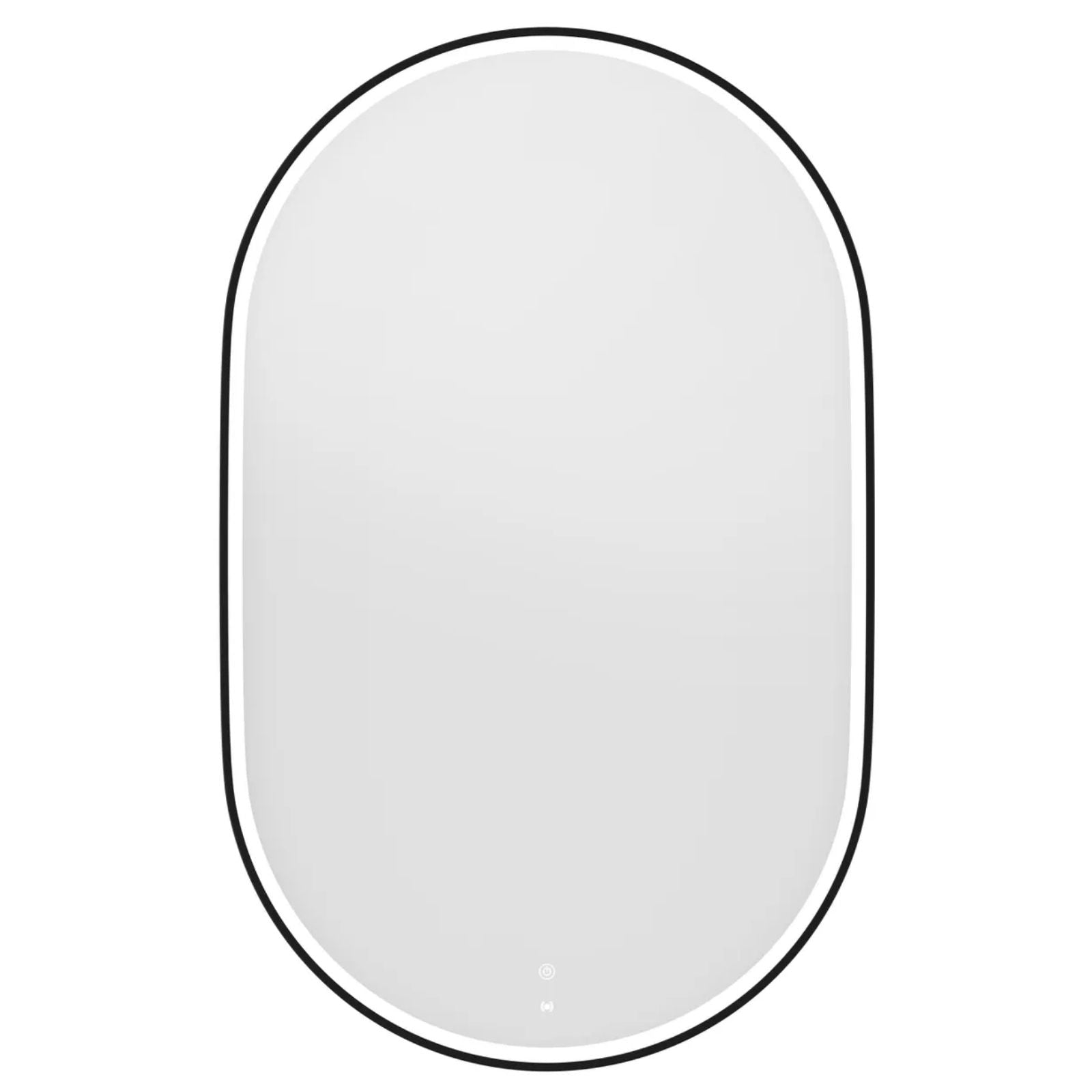 Portrait Otti LED Noosa 900mm x 600mm Metal Frame Tuffi Mirror - Black LED-OVM9060B - The Blue Space