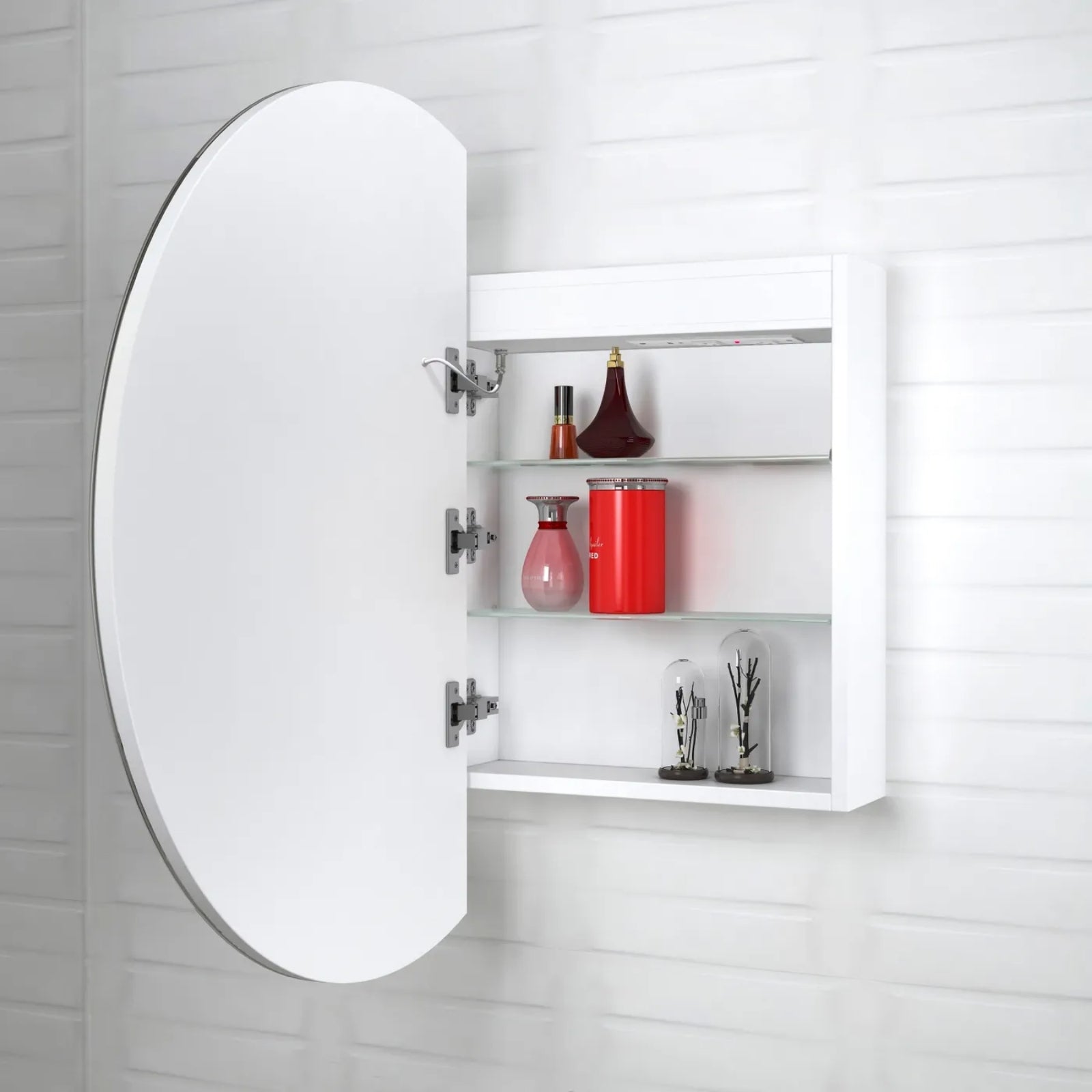 Open Otti London 800mm LED Shaving Cabinet Premium Edition - White LED-RSV800-VP - The Blue Space
