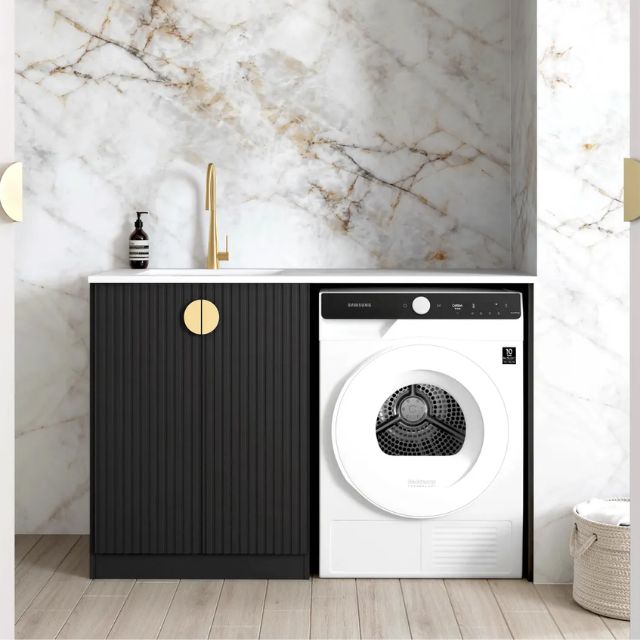 Otti Marlo Black 1300mm Laundry Cabinet Set | The Blue Space