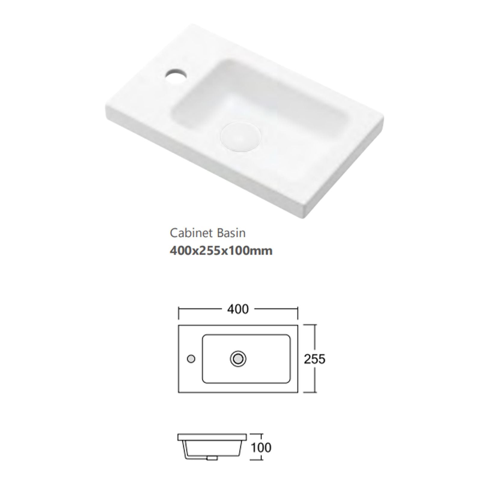 Top Otti Mini Ensuite Fluted Vanity - 400mm Woodland Oak SPW400L - The Blue Space
