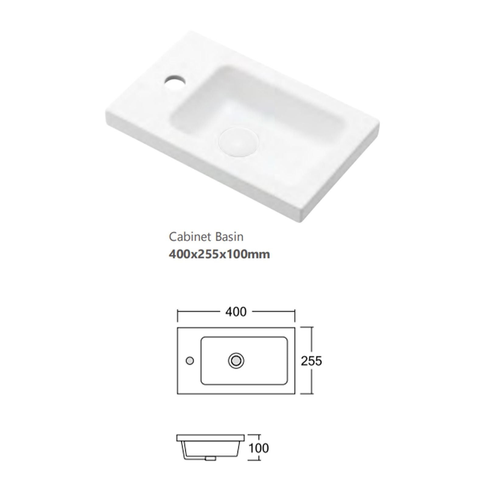 Top Otti Mini Ensuite Wall Hung Vanity 400mm Matte White Fluted Vanity with Basin SP400MW - The Blue Space