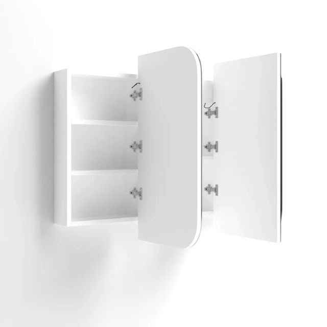 Otti Newport 1200 LED Shaving Cabinet White Matte Left Side View LED-SSQ1275-VP | The Blue Space