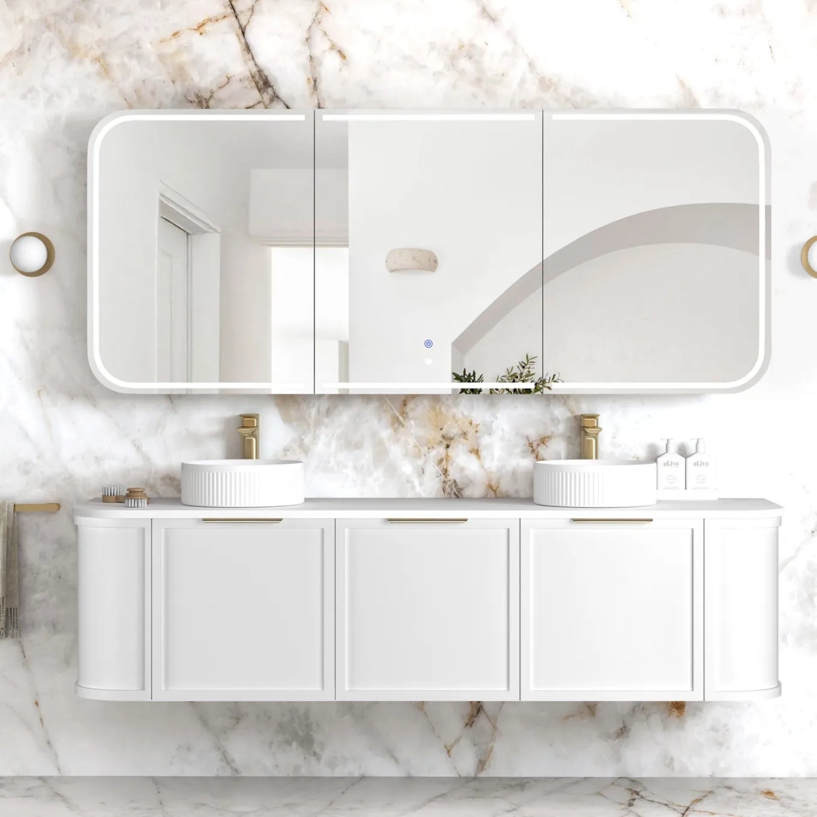 Lifestyle Otti Newport 1800x750mm LED Shaving Cabinet Premium Edition - White LED-SSQ1875-VP - The Blue Space