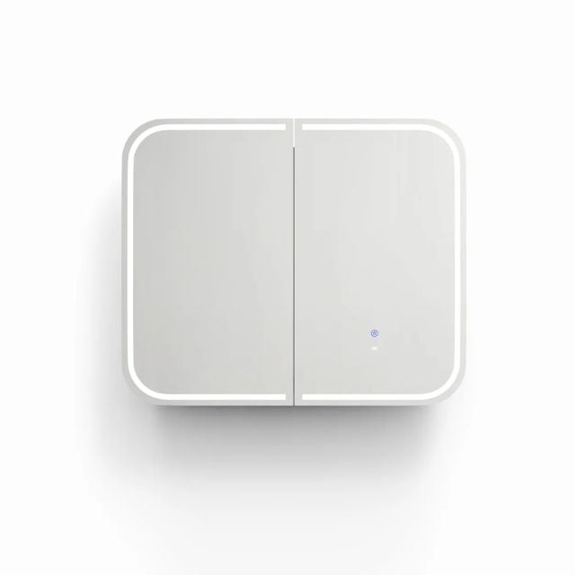 Otti Newport 900 LED Shaving Cabinet White Matte with 6000K colour temperature LED-SSQ9075-VP | The Blue Space