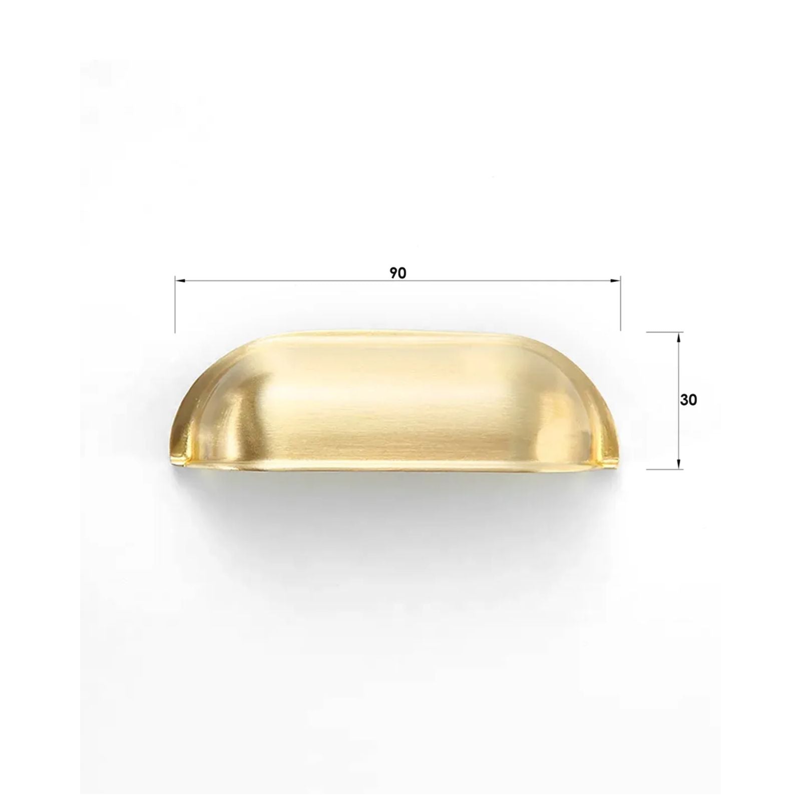 Details Otti Newport Cup Pull 90mm Brushed Brass NEHDL76-BB - The Blue Space