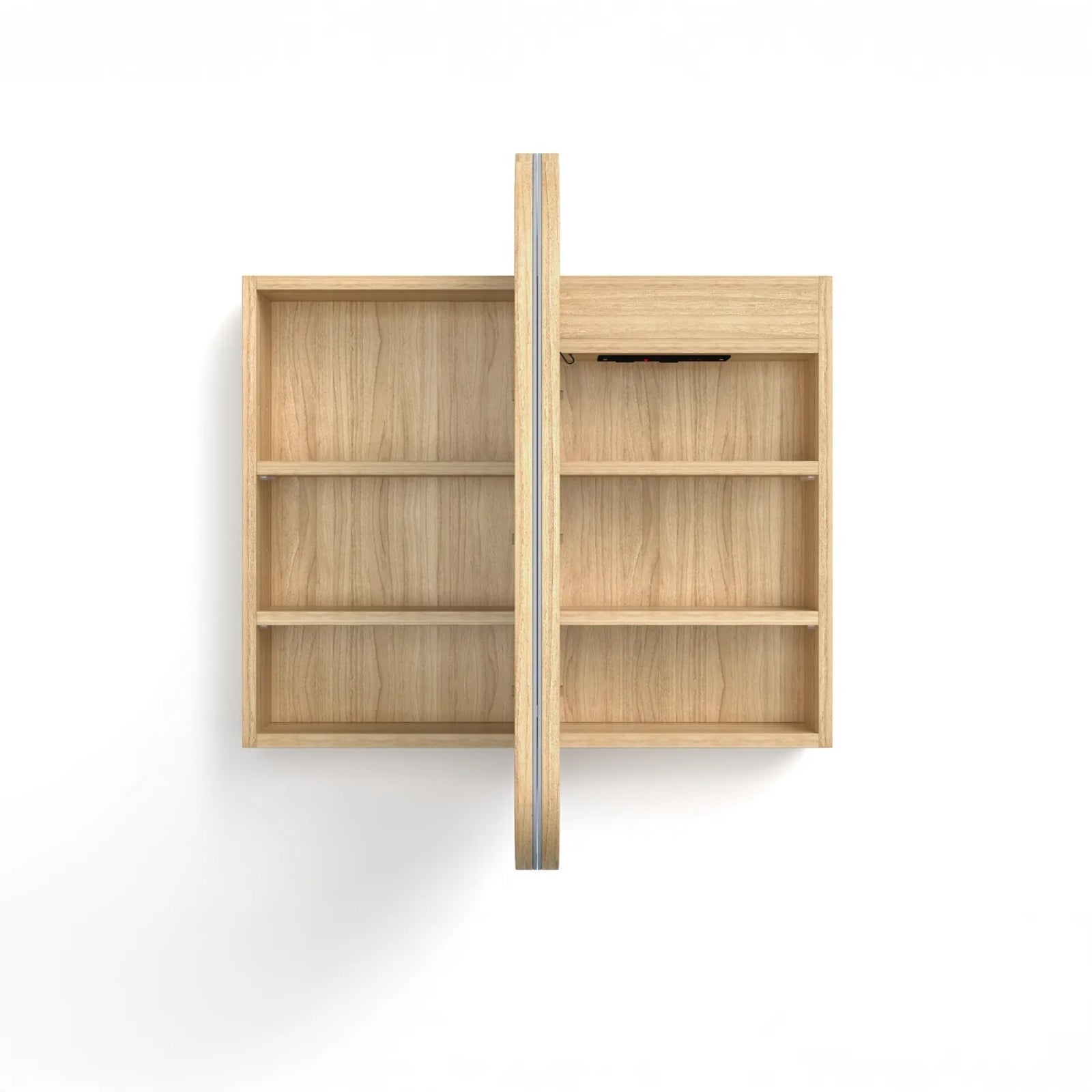 Open Otti Newport LED Shaving Cabinet Premium Edition - Woodland Oak LED-SSQ9075WL-VP - The Blue Space