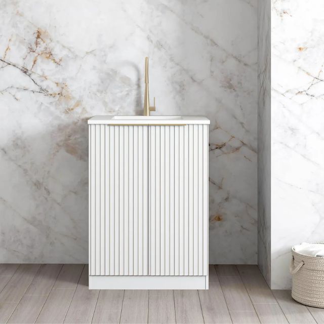 Otti Noosa Fluted White 650mm Mini Laundry | The Blue Space