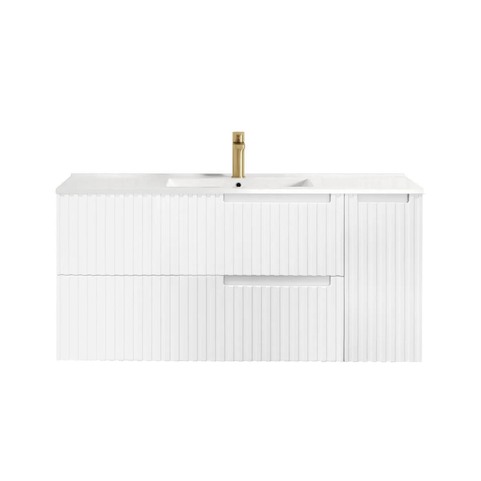 Otti Noosa Wave Board Wall Hung Vanity with Slimline Ceramic Top NS1200WCT-KIT - The Blue Space