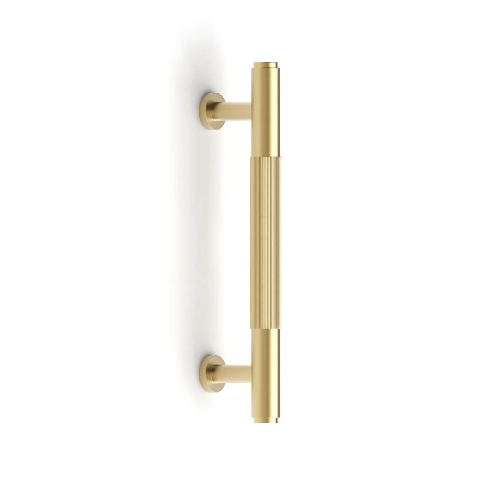 Vertical Otti Soho Pull Handle 132mm Brushed Brass SOHDL96-BB - The Blue Space