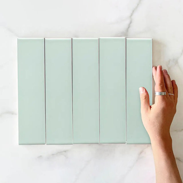 Pale Blue Bella Subway Tile Gloss 65 x 265 x 6mm Ceramic | The Blue Space