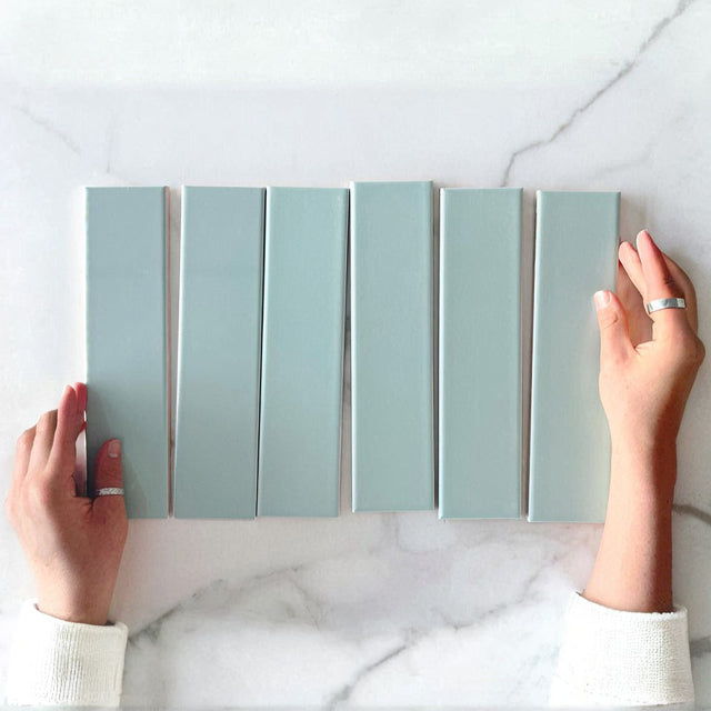 Pale Blue Bella Subway Tile Gloss 65 x 265 x 6mm Ceramic | The Blue Space
