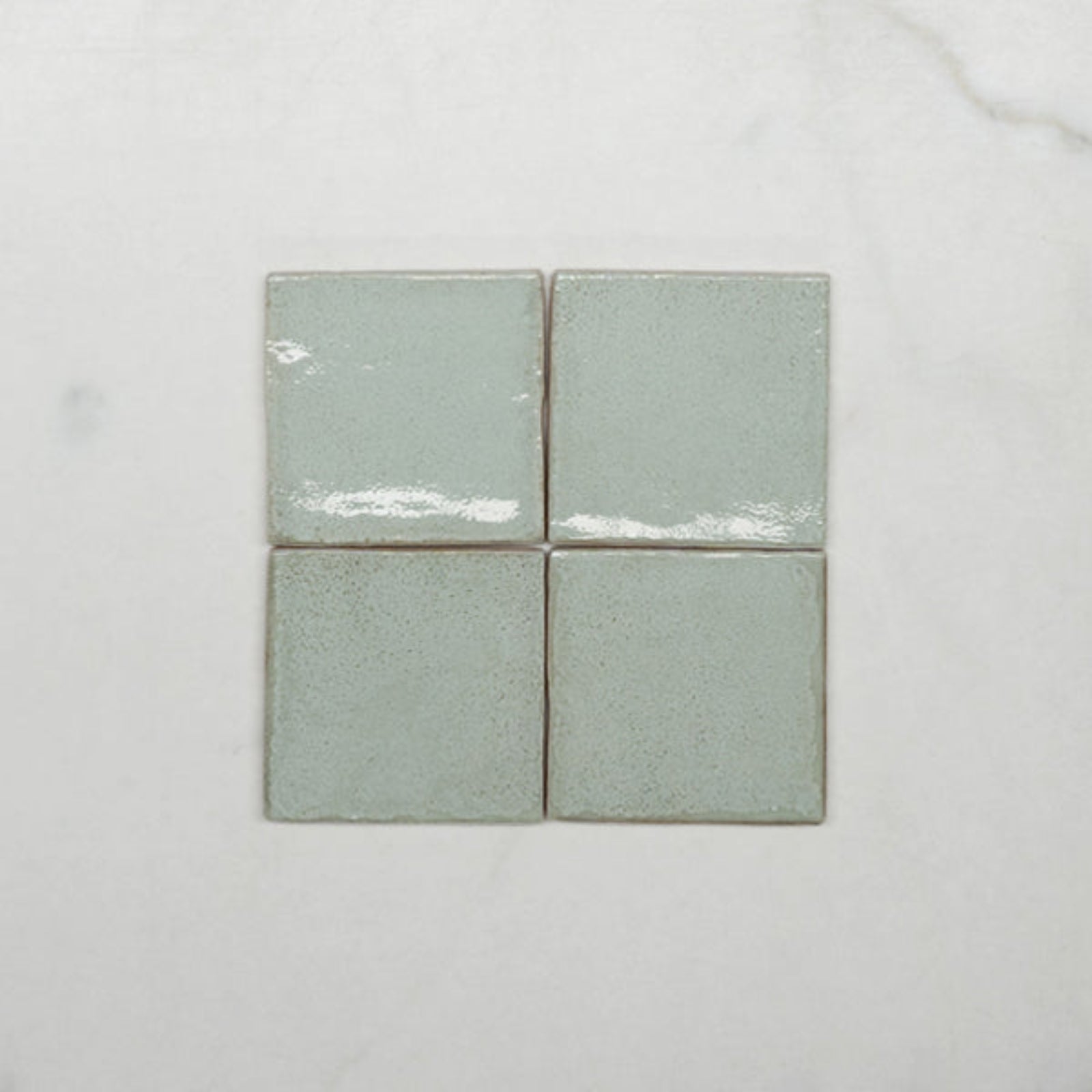 Faces Pale Green Dianna Zellige Tile 100 x 100 x 9mm Spanish Ceramic - The Blue Space