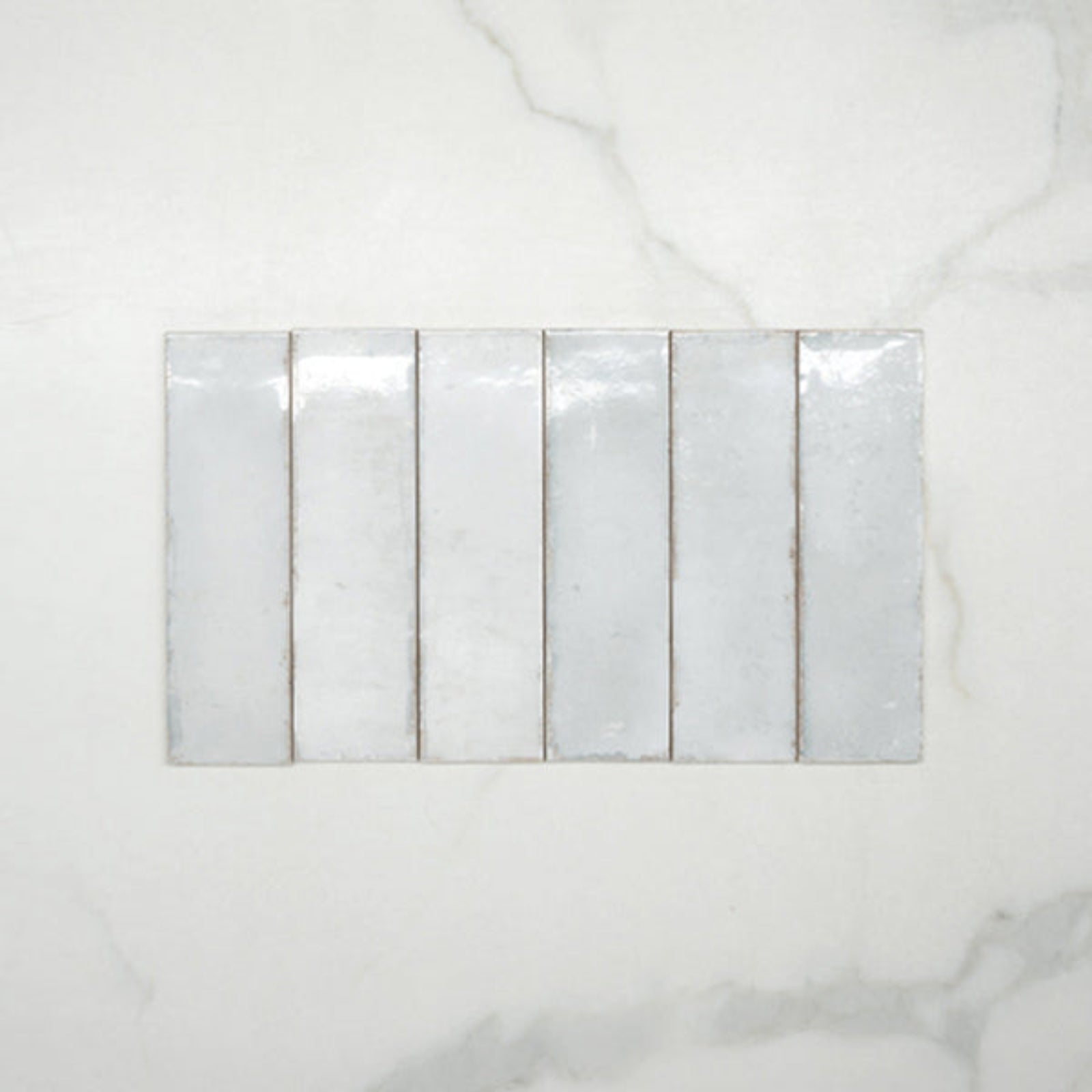Faces No Hand Pearl White Leon Spanish Subway Tile Gloss 69 x 240mm Ceramic - The Blue Space