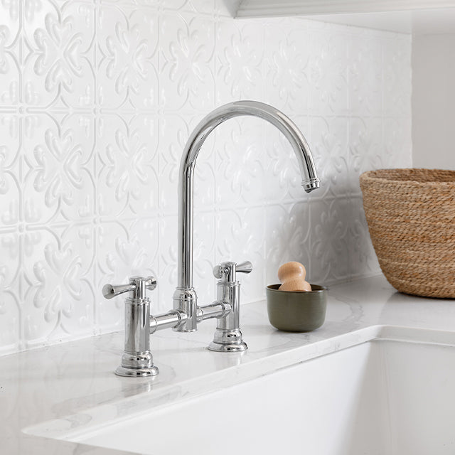 Phoenix Cromford Exposed Sink Kitchen Tap Set Chrome - The Blue Space
